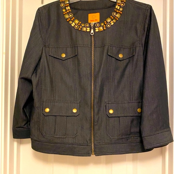 Ruby Rd Jacket Jackets & Coats | Ruby Rd Black Jacket With Wood Embellishments | Poshmark